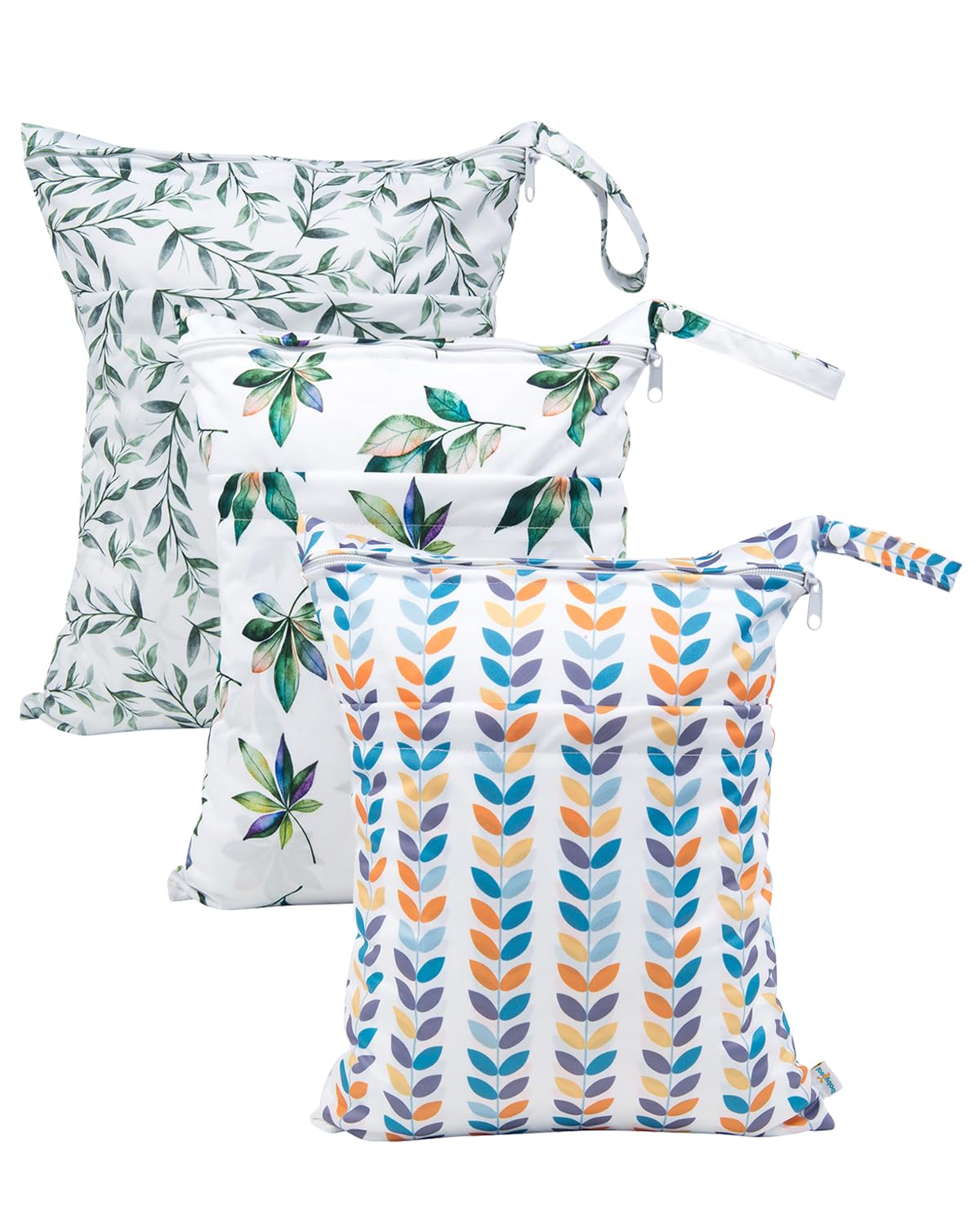 babygoal Wet Dry Bags for Baby Cloth Diapers, Washable Travel Bags, Beach, Pool, Gym Bag for Swimsuits & Wet Clothes with Two Zippered Pockets