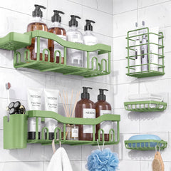 7-Pack Adhesive Stainless Steel Shower Caddy Organizer