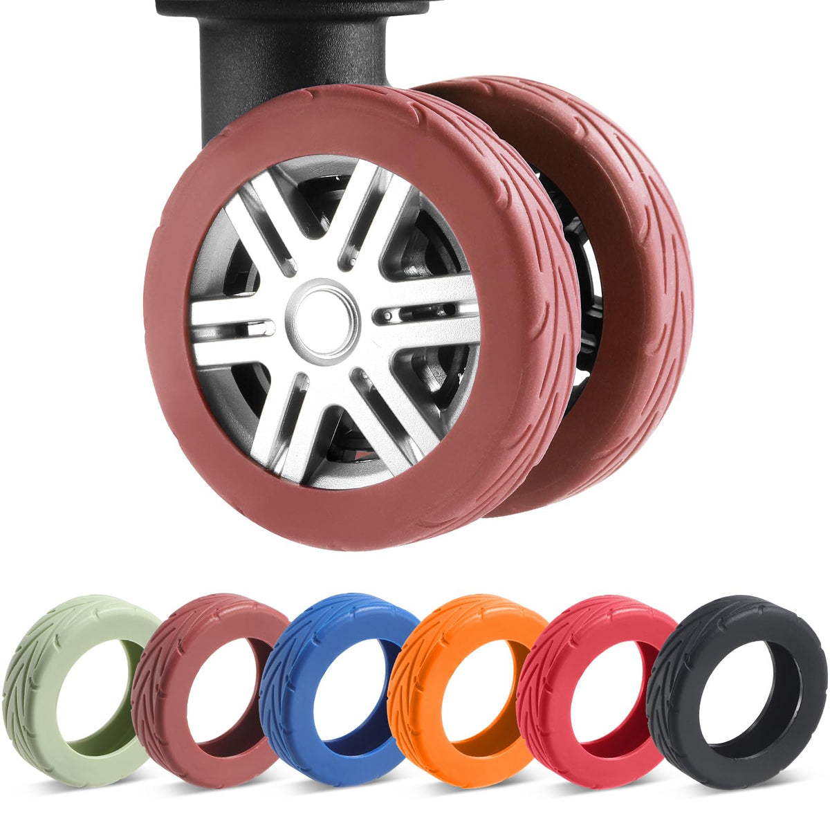 Wanzhuango 8Pcs Upgrade Luggage Wheel Covers,Essential Travel Accessories