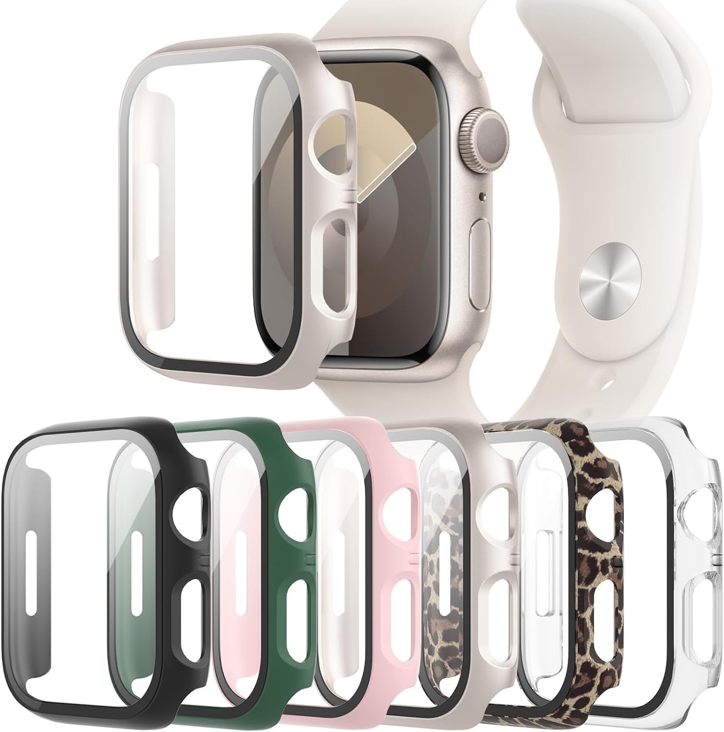 6-Pack Case with Screen Protector for Apple Watch SE3/SE2/SE/6/5/4 40mm