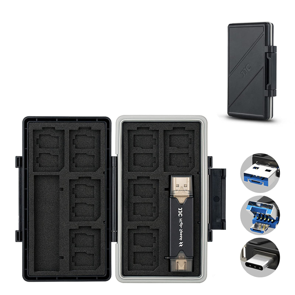 Memory Card Case Water-Resistant Anti-Shock Memory Card Wallet