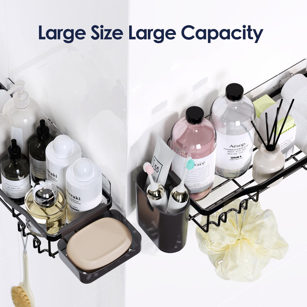 NESOMI 7-Pack Shower Caddy Adhesive,Stainless Steel Shower Organizer Shelf