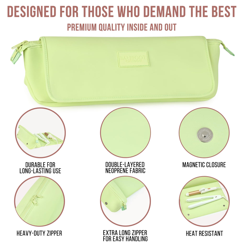 BAREFOOT CARIBOU Hair Tools Travel Bag and Heat Resistant Mat 17"