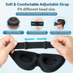 3D Contoured Light-Blocking Sleep Mask for Side Sleepers