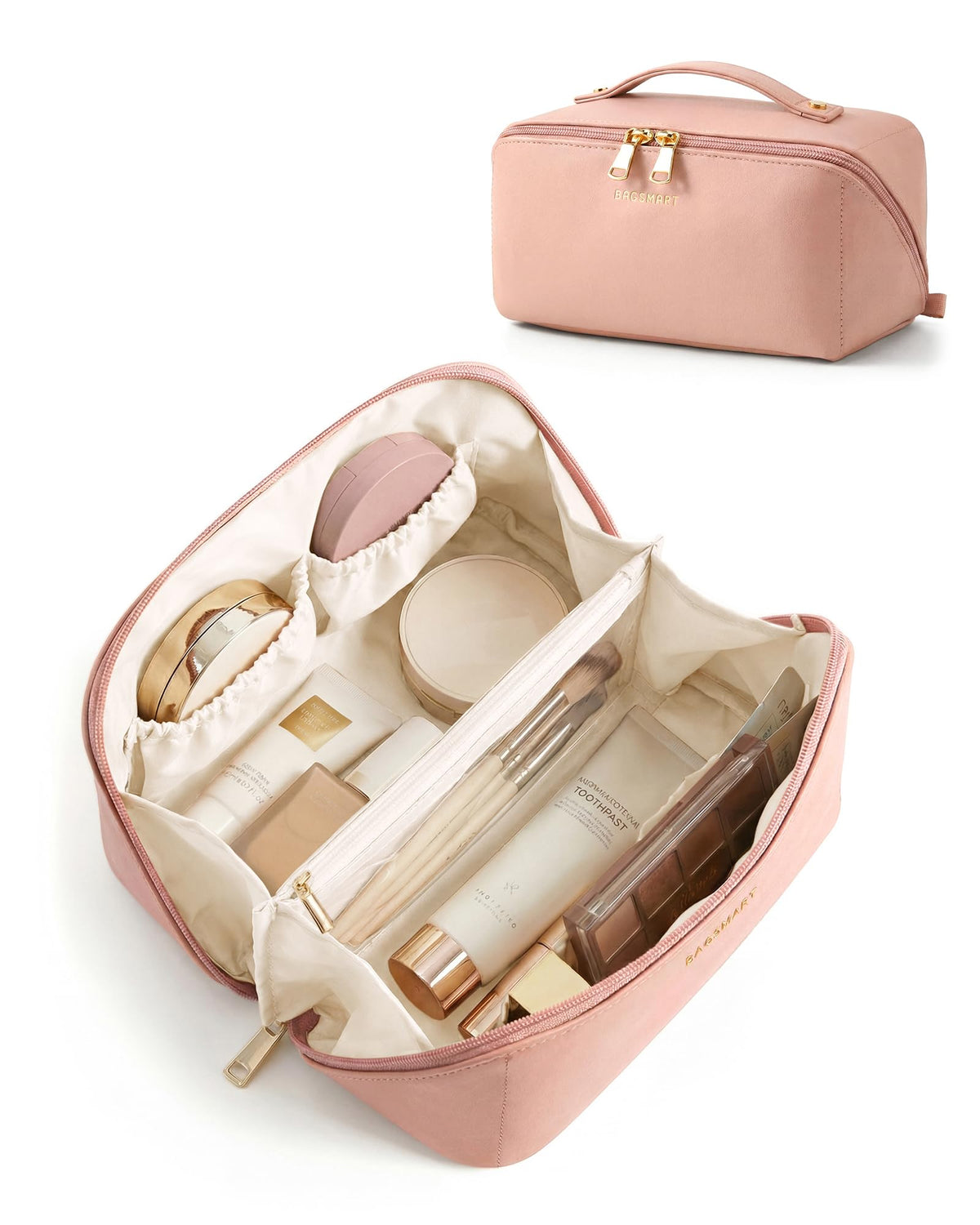 BAGSMART Makeup Bag Travel Toiletry Bag for Women, Make Up Bags