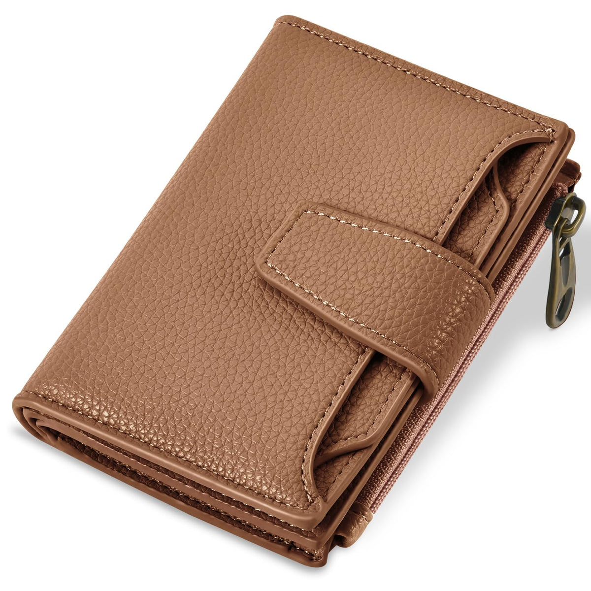 Airkit Wallet Women, Small Wallet for Women Leather, Ladies Bifold Compact RFID Blocking Credit Card Holder, Girls Mini Travel Purse, Pocket Passport Wallet with 4 ID Window