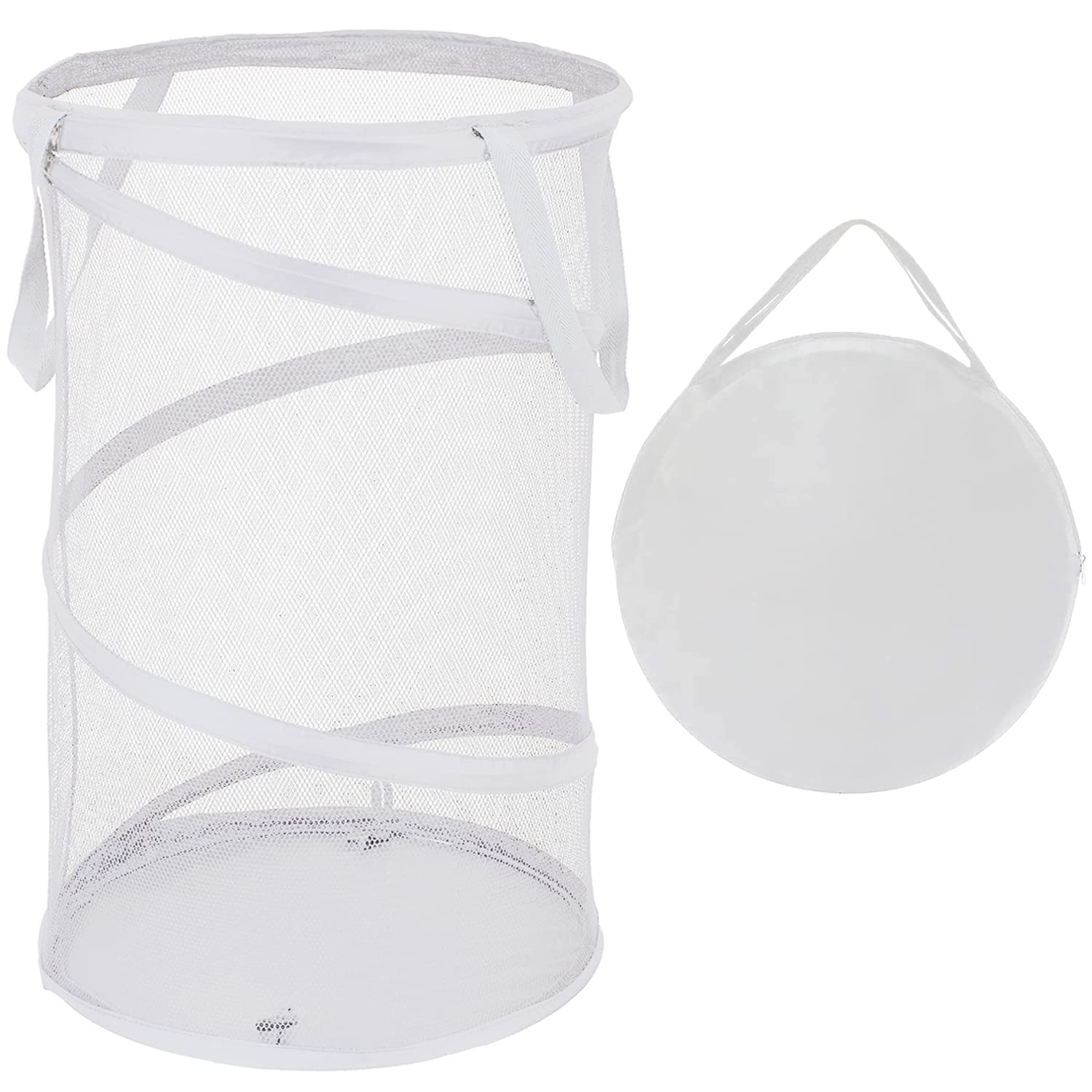 BATTOO Large Collapsible Laundry Basket Foldable Mesh Pop Up Hamper with Handles for Laundry Room, Bathroom, Kids Room, College Dorm, Travel, Storage Organizer