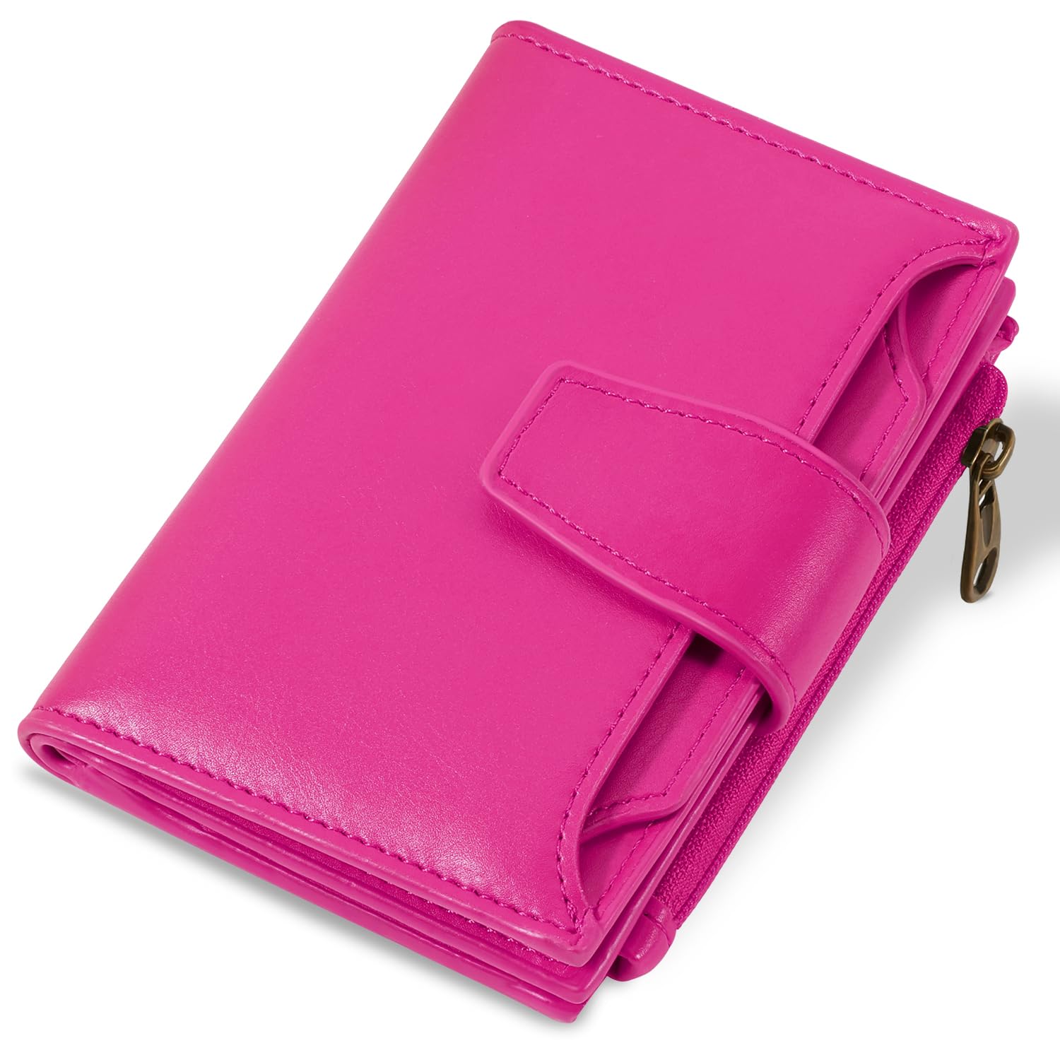 Airkit Wallet Women, Small Wallet for Women Leather, Ladies Bifold Compact RFID Blocking Credit Card Holder, Girls Mini Travel Purse, Pocket Passport Wallet with 4 ID Window
