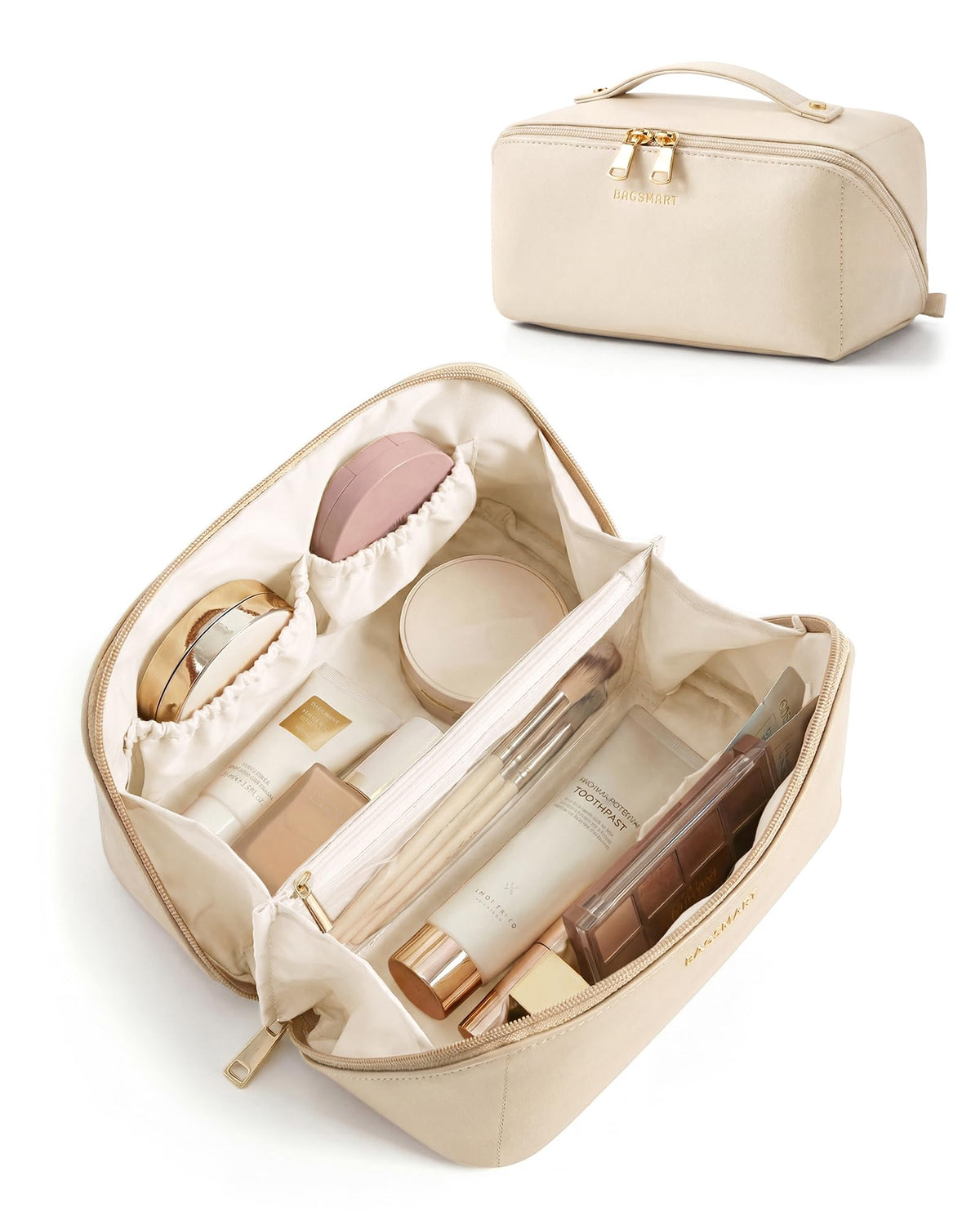 BAGSMART Makeup Bag Travel Toiletry Bag for Women, Make Up Bags