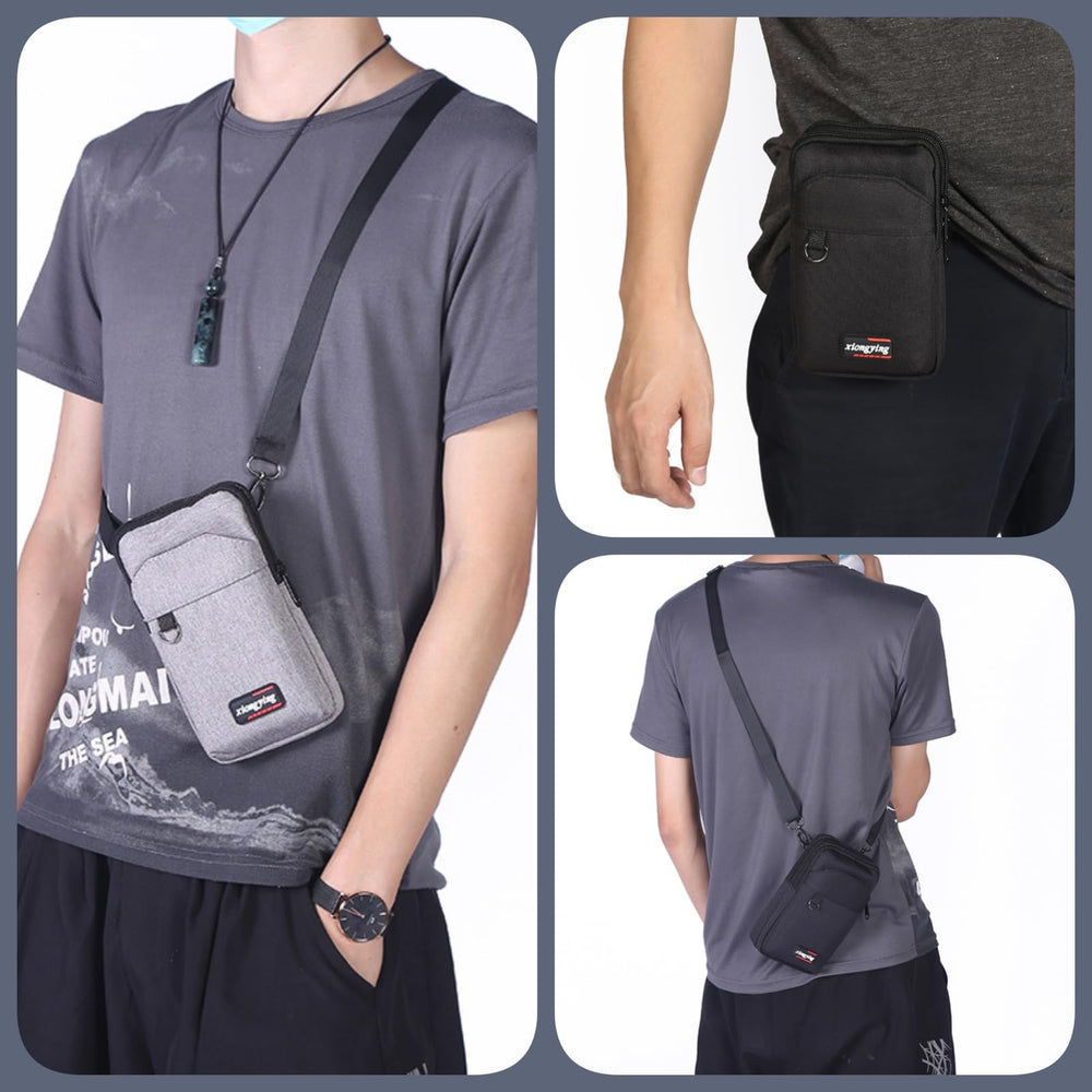 Crossbody Travel Phone Pouch with Passport Wallet & Strap