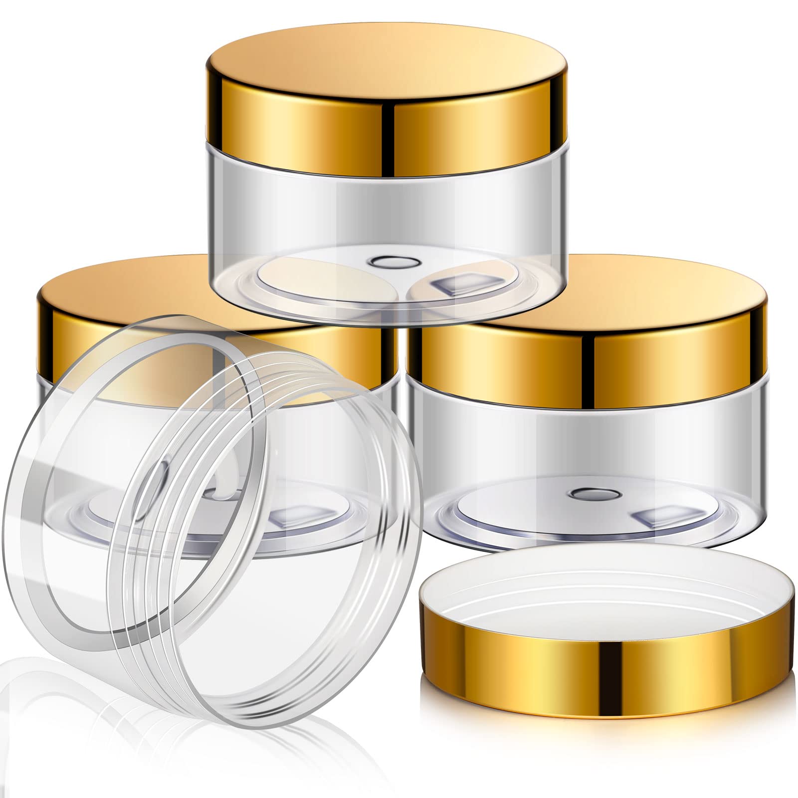 Patelai 4 Pcs Plastic Jars Wide Mouth with Lids