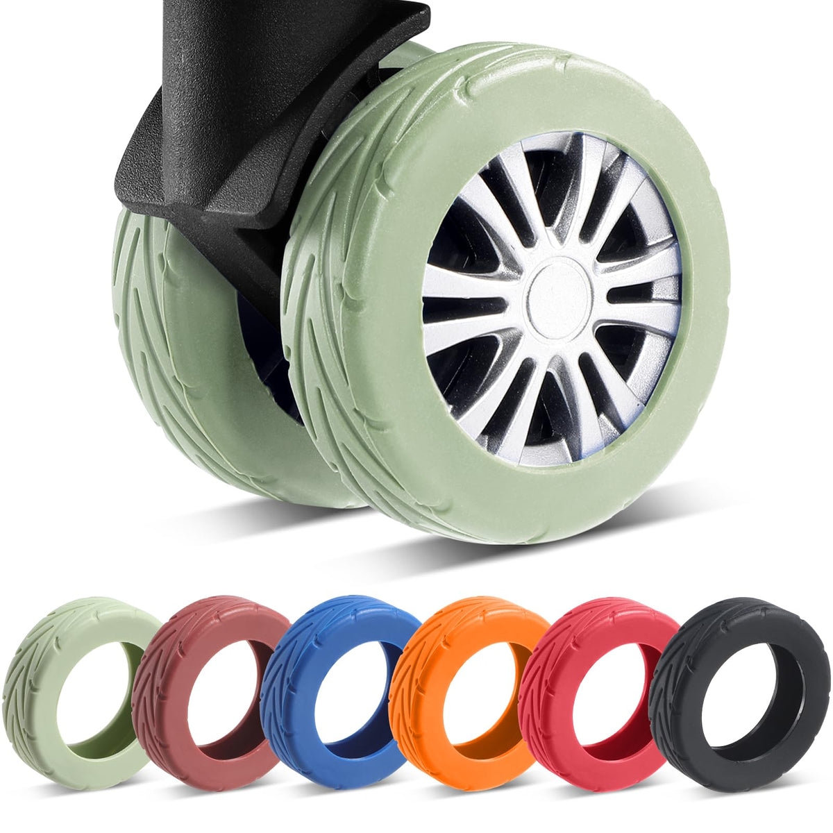 8-Pack Protective Luggage Wheel Covers for Suitcases