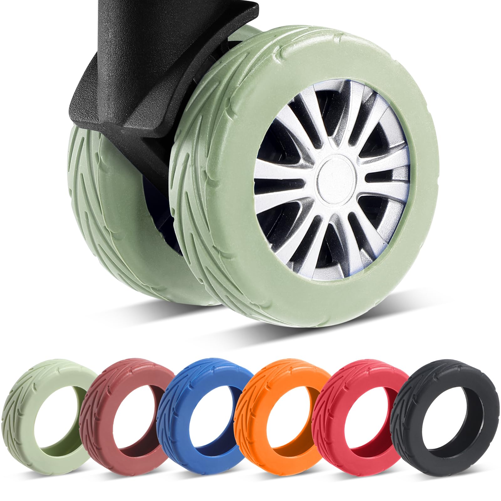 Wanzhuango 8Pcs Upgrade Luggage Wheel Covers,Essential Travel Accessories