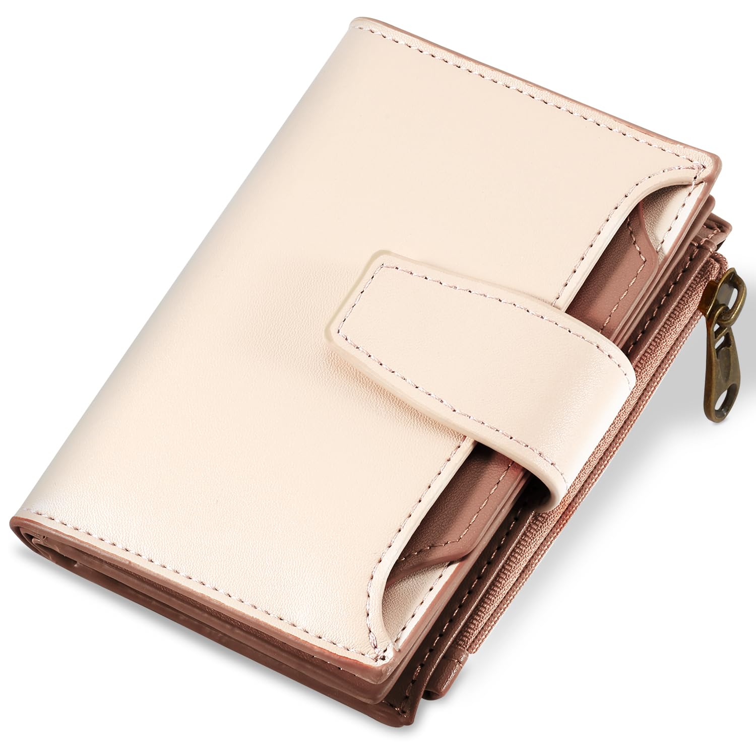 Airkit Wallet Women, Small Wallet for Women Leather, Ladies Bifold Compact RFID Blocking Credit Card Holder, Girls Mini Travel Purse, Pocket Passport Wallet with 4 ID Window