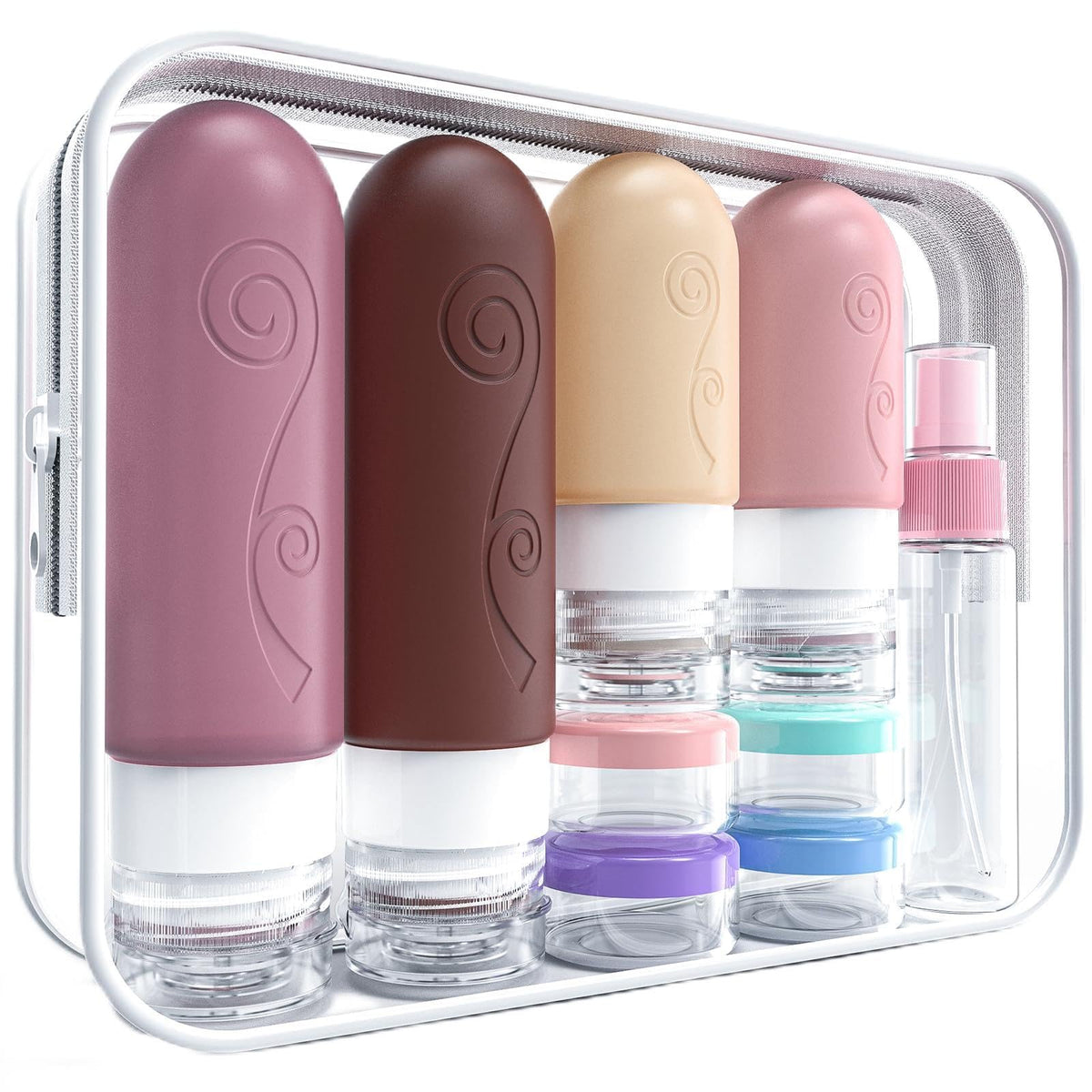 vodvob 16pack Travel Bottles for Toiletries,TSA Approved Silicone Travel Containers for Toiletries,Leak Proof Refillable Liqus Shampoo And Conditioner travel Essentials toiletry Bottles