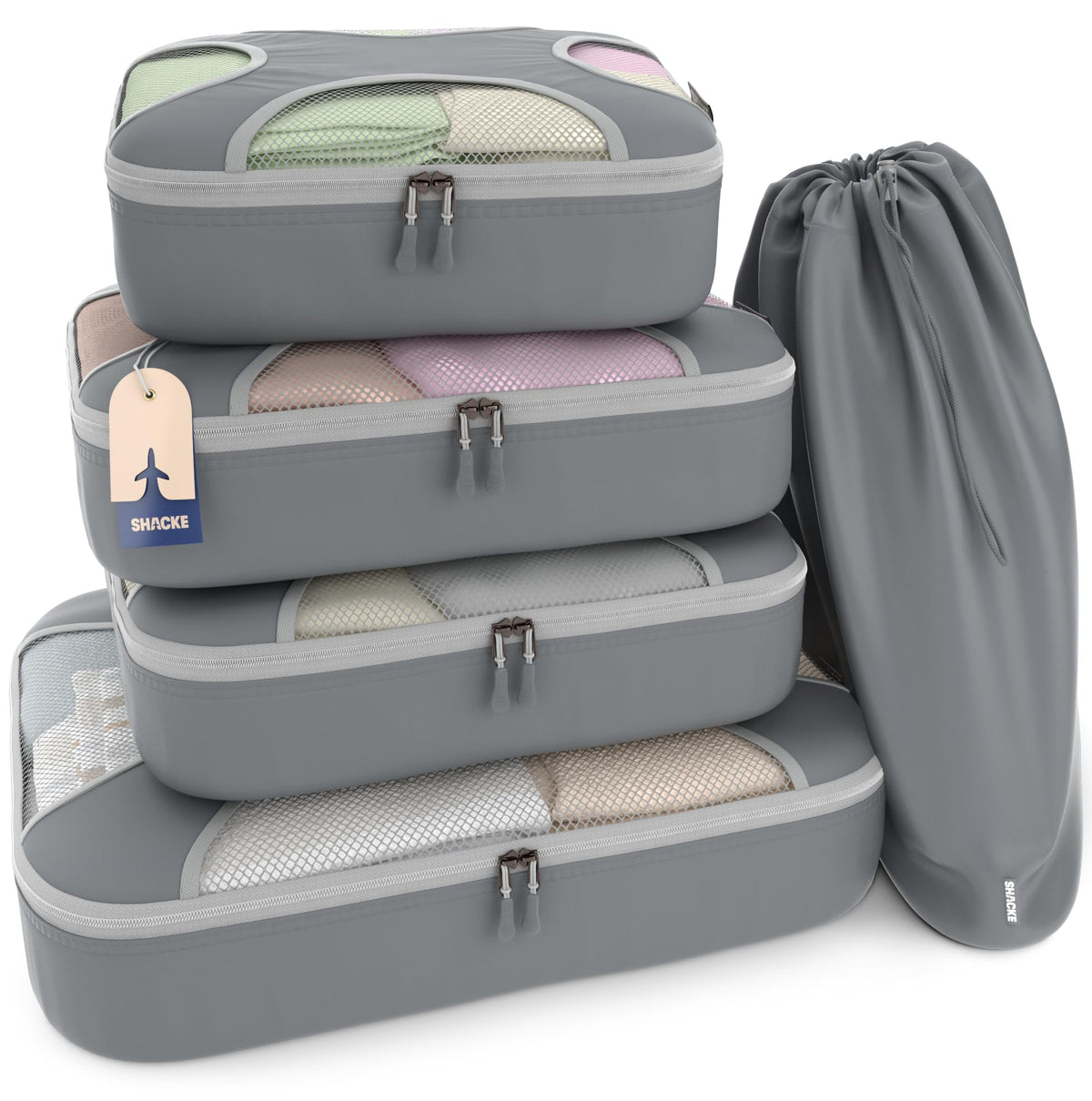 5 Set/8 Set Packing Cubes - Travel Organizers with Laundry Bag