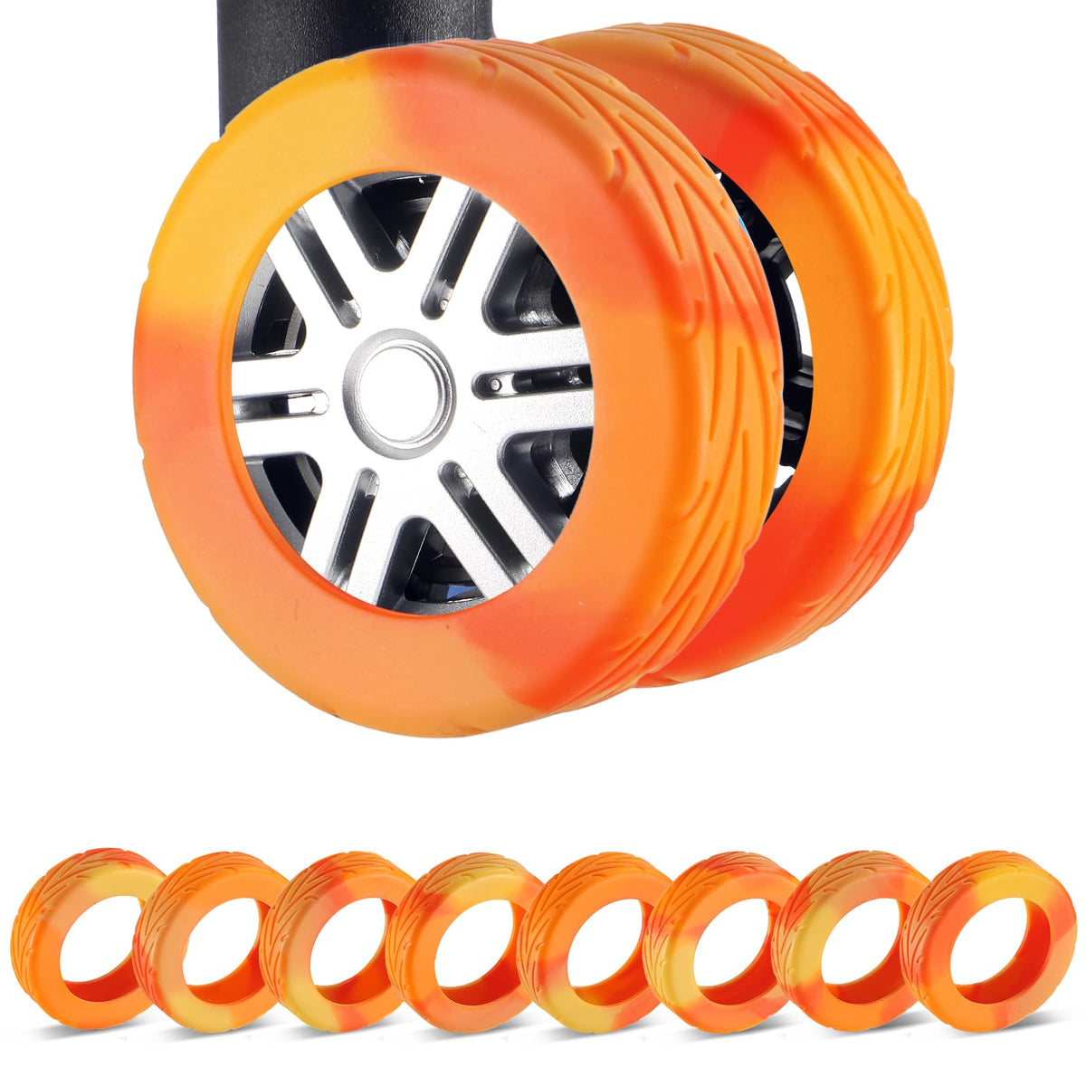 Wanzhuango 8Pcs Upgrade Luggage Wheel Covers,Essential Travel Accessories