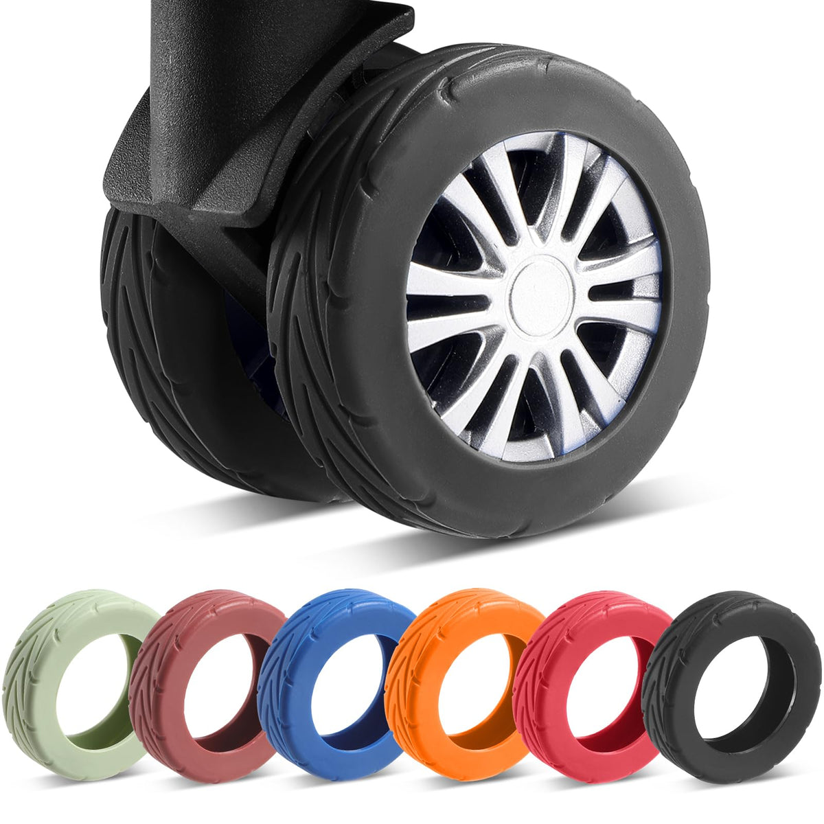 Wanzhuango 8Pcs Upgrade Luggage Wheel Covers,Essential Travel Accessories