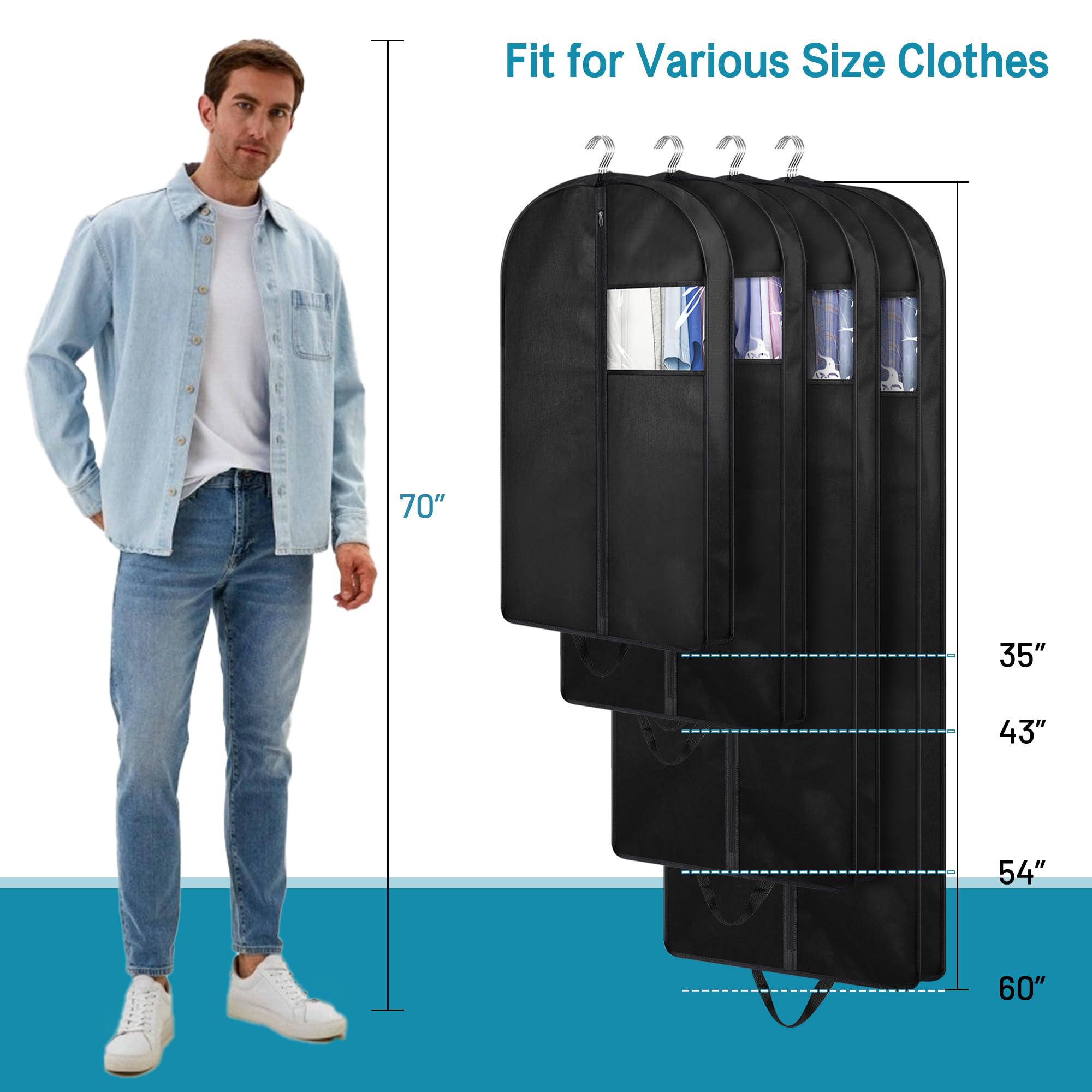 KIMBORA Suit Bags for Closet Storage
