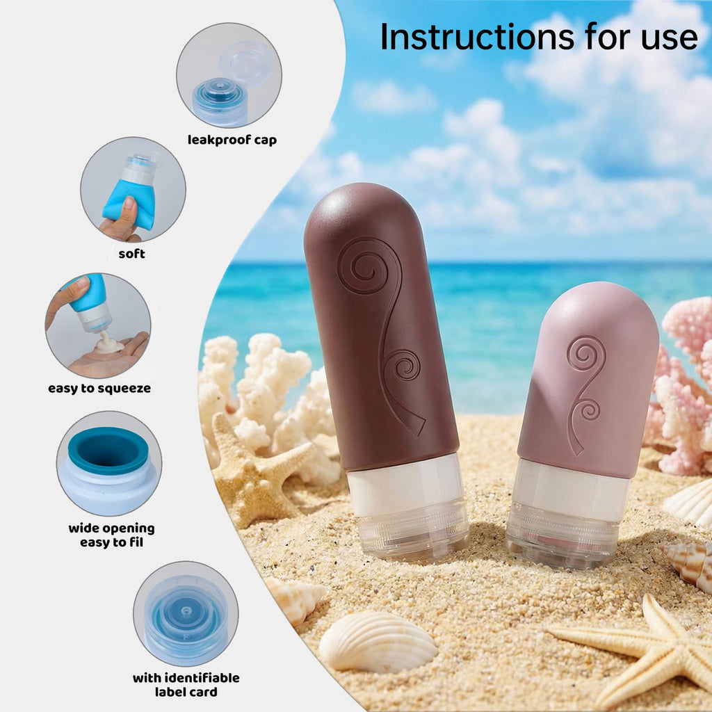 vodvob 16pack Travel Bottles for Toiletries,TSA Approved Silicone Travel Containers for Toiletries,Leak Proof Refillable Liqus Shampoo And Conditioner travel Essentials toiletry Bottles