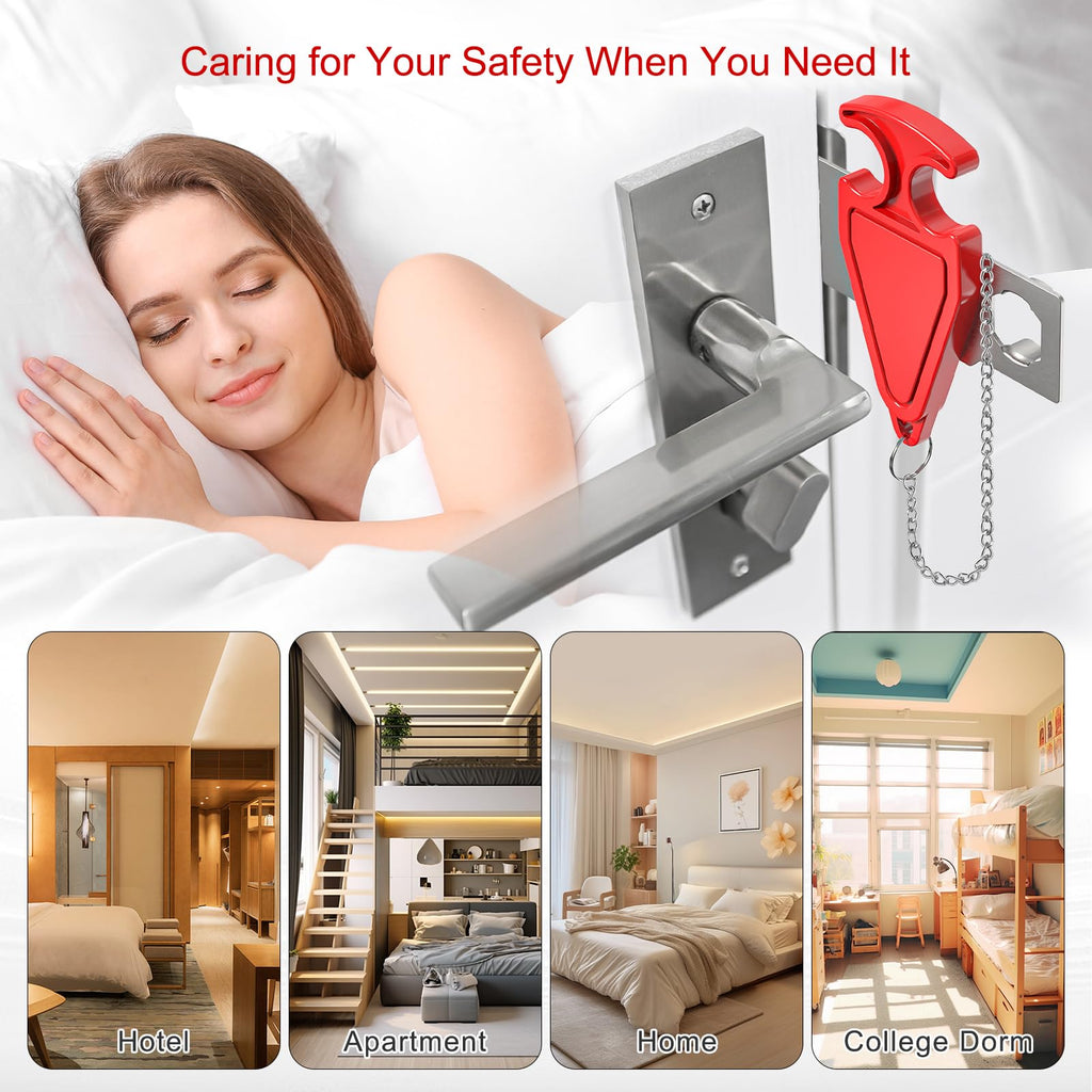 MATWEI 3rd Gen Portable Door Lock - Hotel Door Locks for Travelers Security, Travel Lock for Apartment/Dorm/Home - Extra Safety & Privacy Protection Device