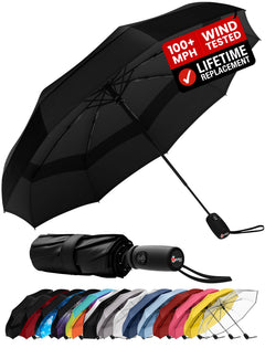 100 MPH Windproof Compact Auto-Folding Travel Umbrella