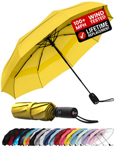100 MPH Windproof Compact Auto-Folding Travel Umbrella