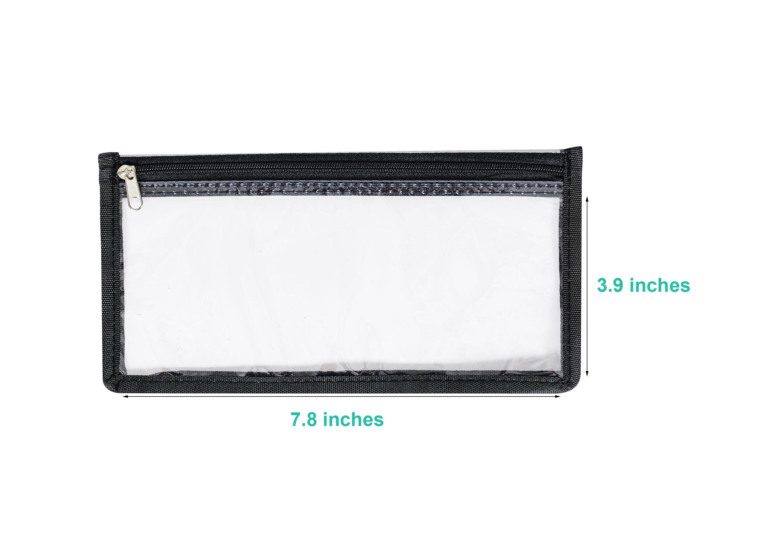 YOAVIP 3.9 x 7.8 Clear Cash Register Money Pouch Bank Deposit Bag Check Wallet 10 Pack Zipper Closure