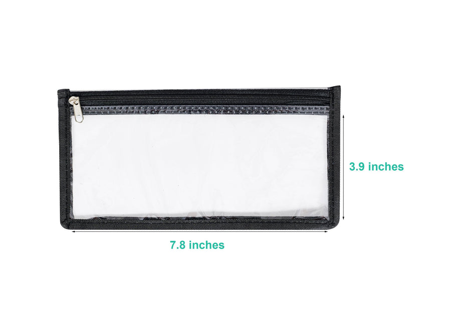 10-Pack Clear Zipper Cash Pouches for Money & Documents
