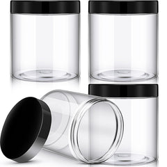 4-Pack Wide-Mouth Plastic Travel Jars with Lids