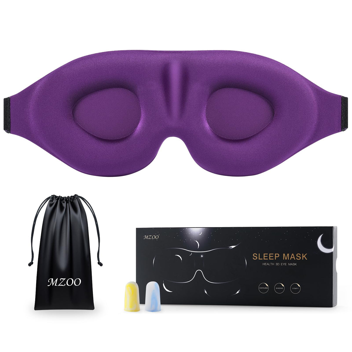 MZOO Sleep Mask for Side Sleeper, Light Blocking Eye Shade for Men and Women