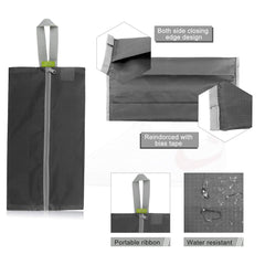 6-Pack Zippered Travel Shoe Bags with Carry Handles