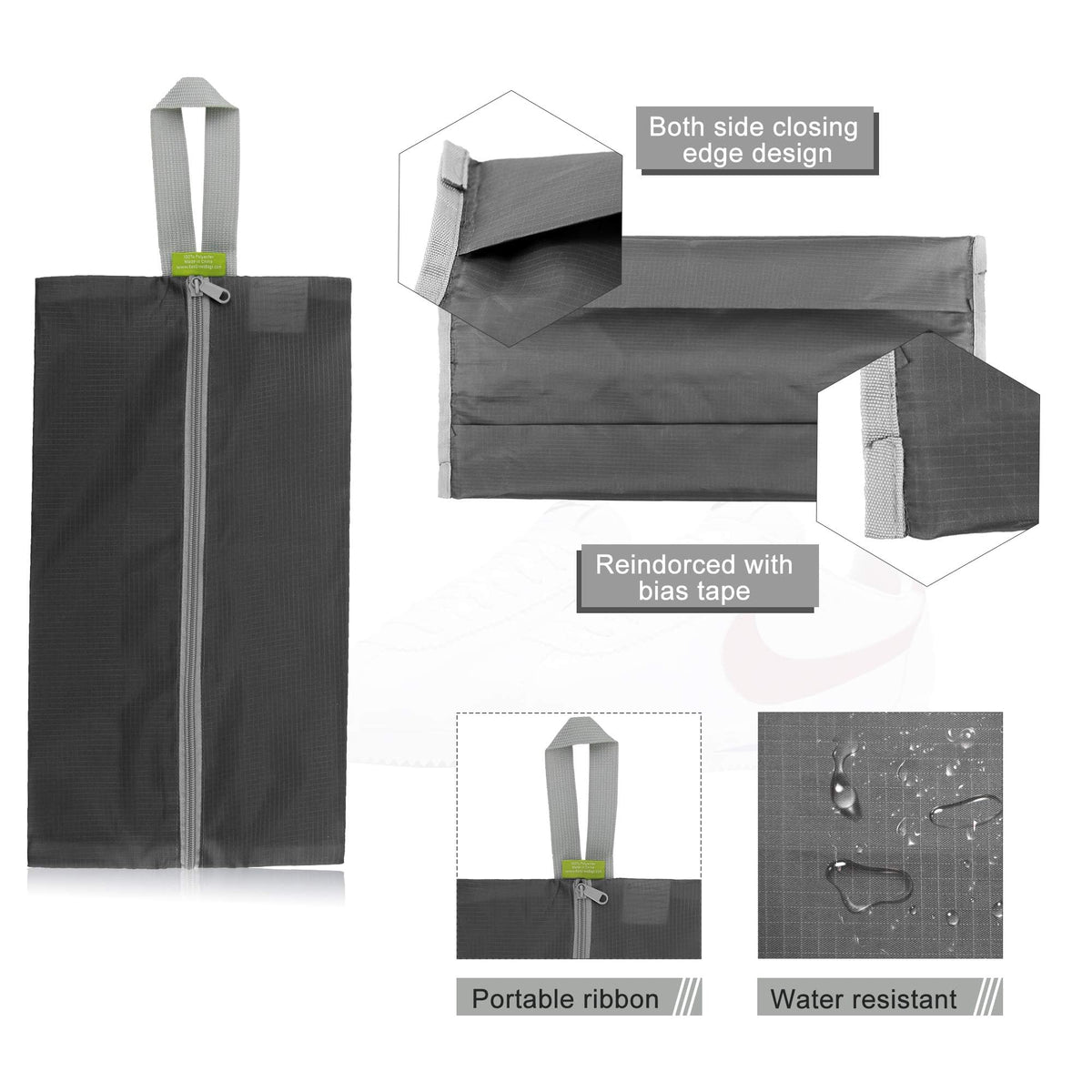 BeeGreen 6/8/12 Packs Shoe Organizer Shoe Bags For Travel with Zipper Closure, Shoe Storage Organizer with Handle