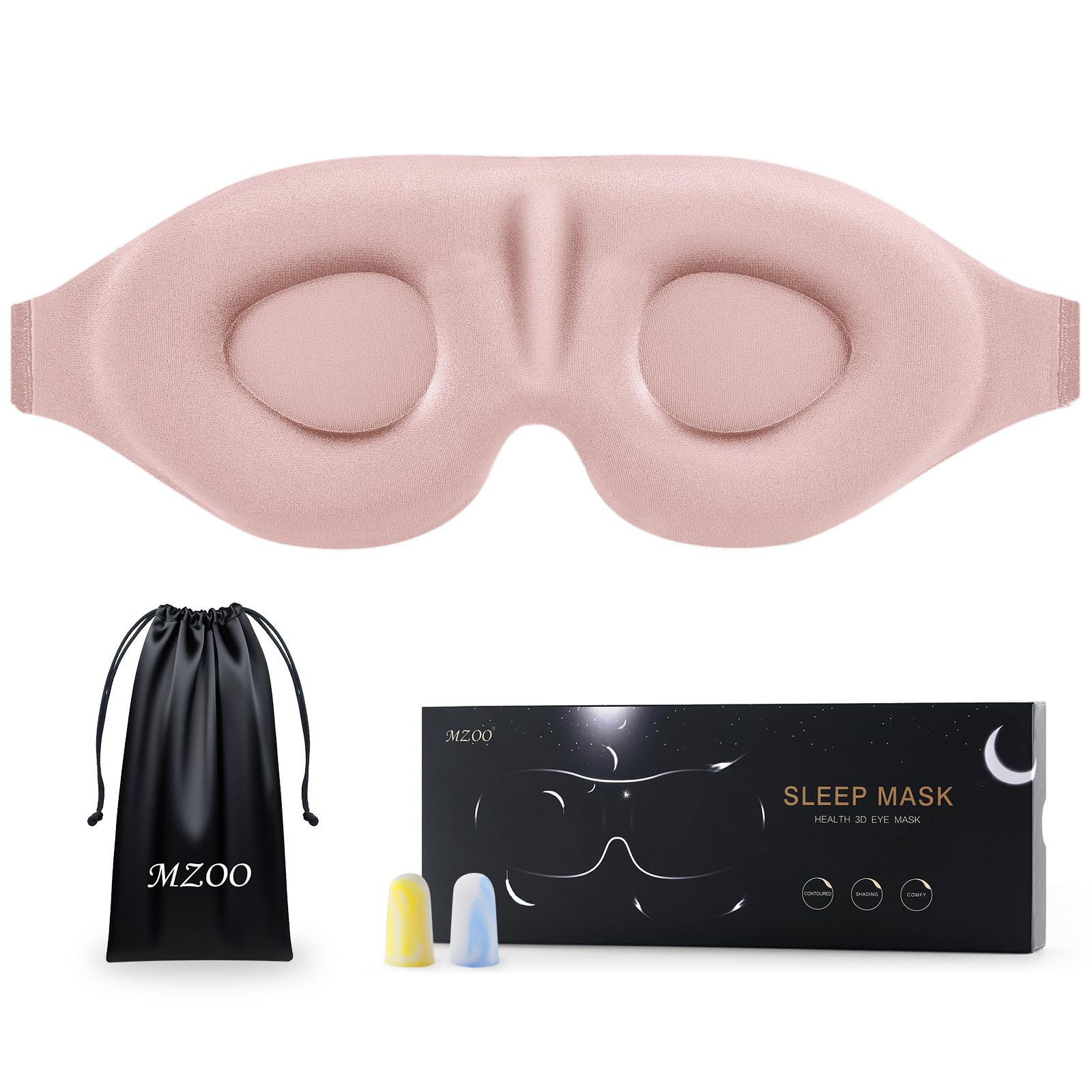 MZOO Sleep Mask for Side Sleeper, Light Blocking Eye Shade for Men and Women