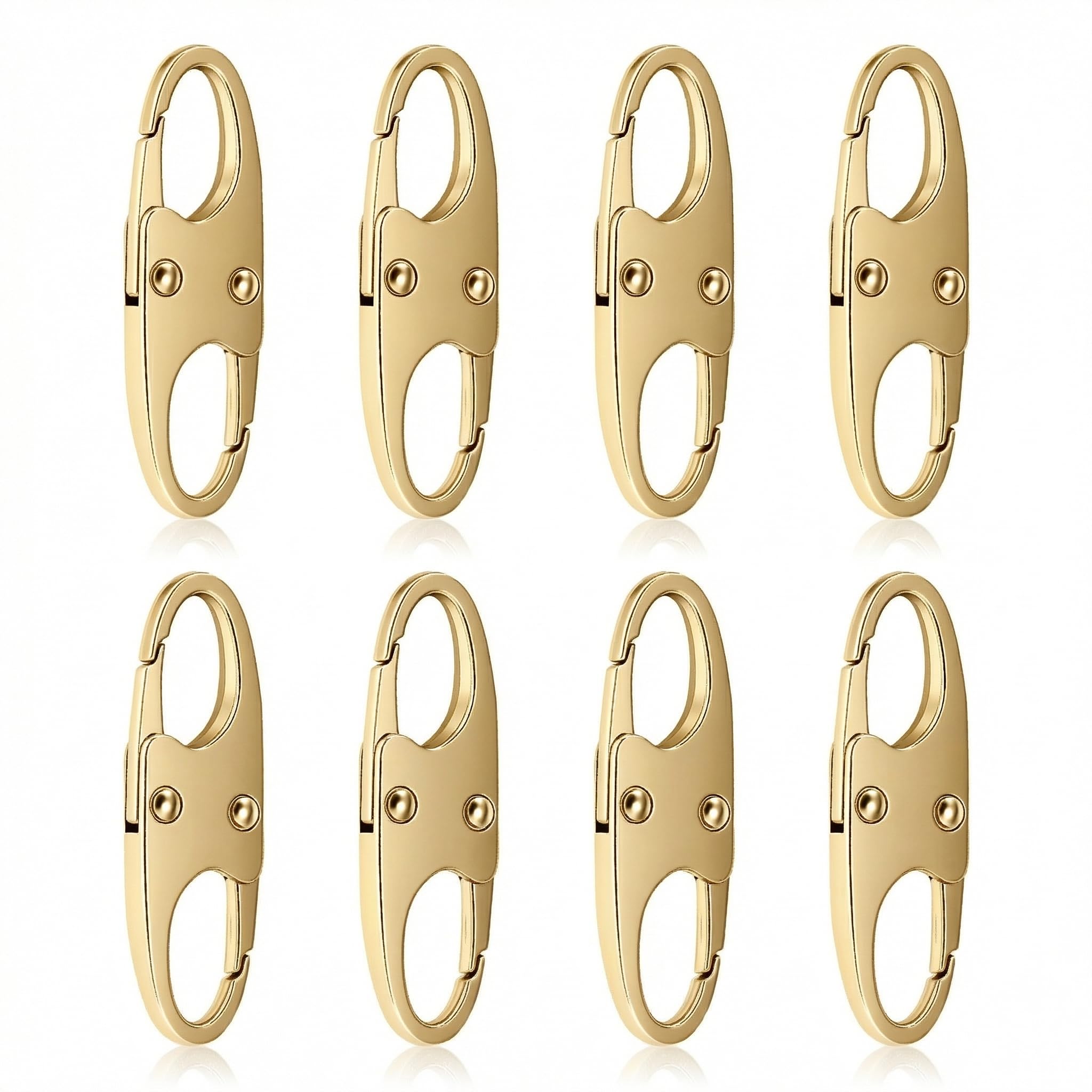 Anti-Theft Small Carabiner Clip, Double Opening Zipper Pull Replacement, Elegant Zinc Alloy Zipper Clips for Backpacks, Luggage, Duffel Bags, Travel Security Essentials