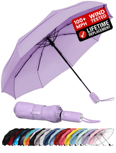 100 MPH Windproof Compact Auto-Folding Travel Umbrella