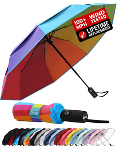 100 MPH Windproof Compact Auto-Folding Travel Umbrella
