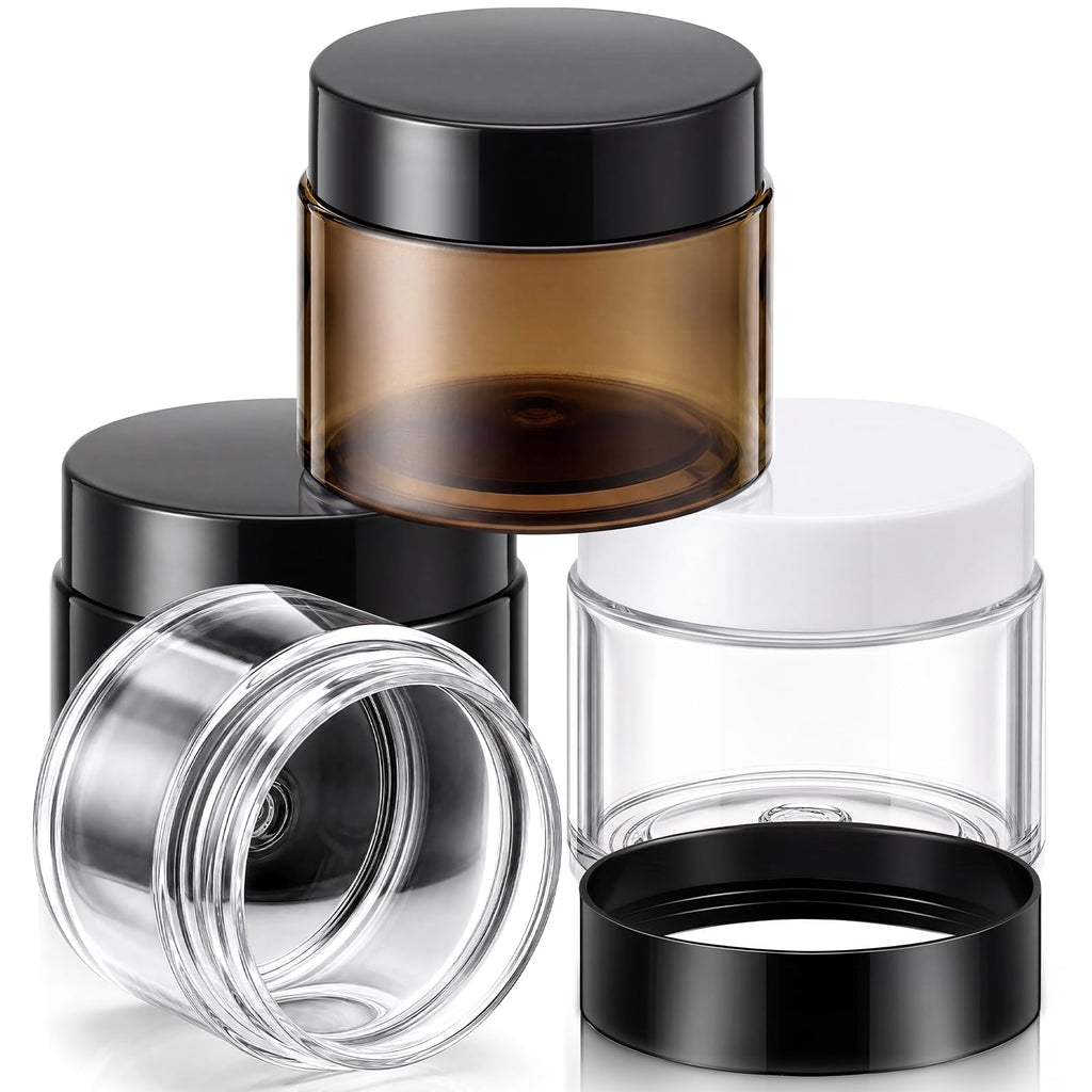 Patelai 4 Pcs Plastic Jars Wide Mouth with Lids