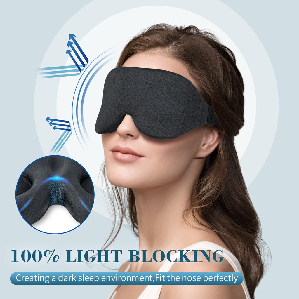 ZGGCD Sleep Mask for Side Sleeper, Light Blocking Sleeping Eye Mask for Women Men, 3D Contoured Cup Night Blindfold, Luxury Eye Cover Eye Shade with Adjustable Strap for Travel, Nap