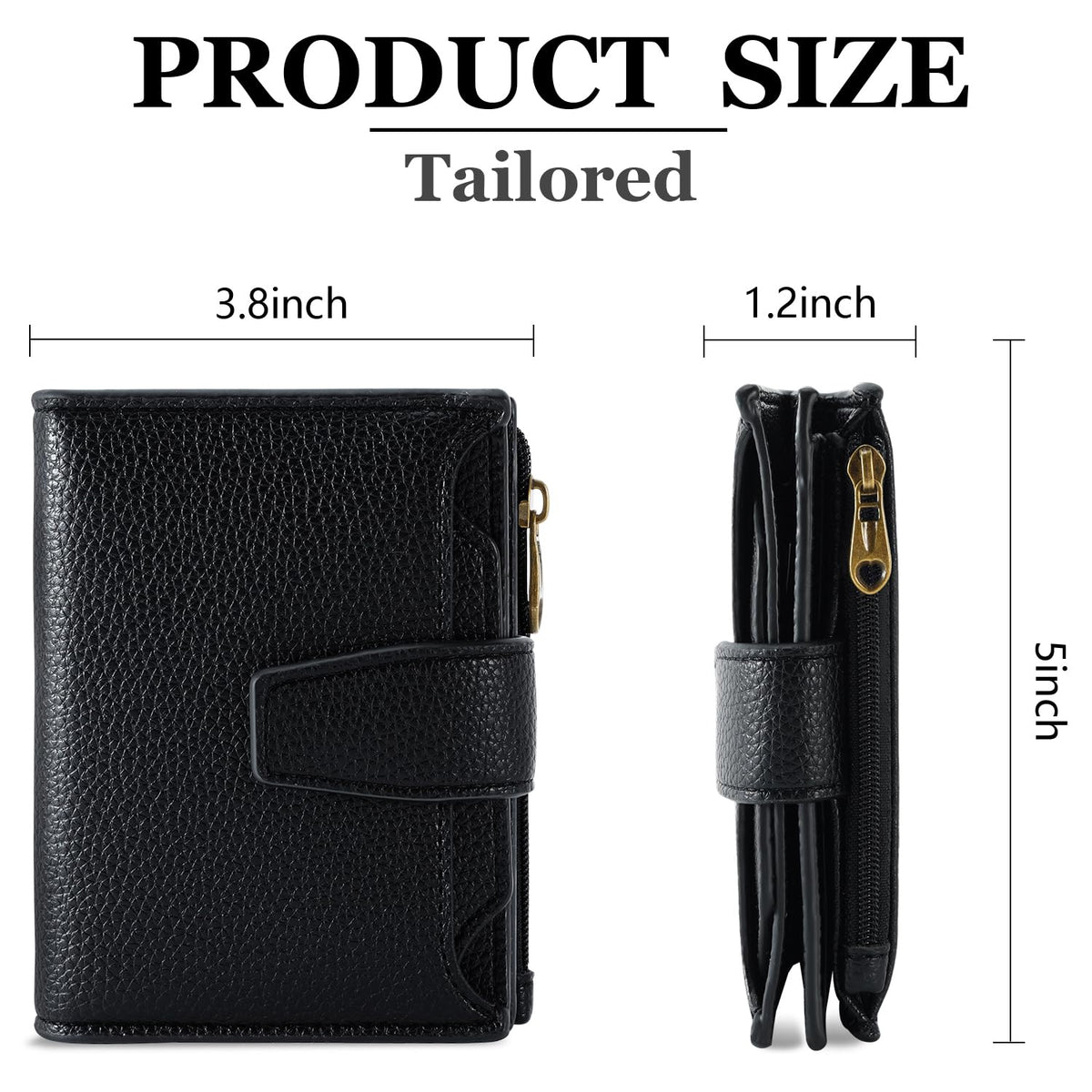 Airkit Wallet Women, Small Wallet for Women Leather, Ladies Bifold Compact RFID Blocking Credit Card Holder, Girls Mini Travel Purse, Pocket Passport Wallet with 4 ID Window