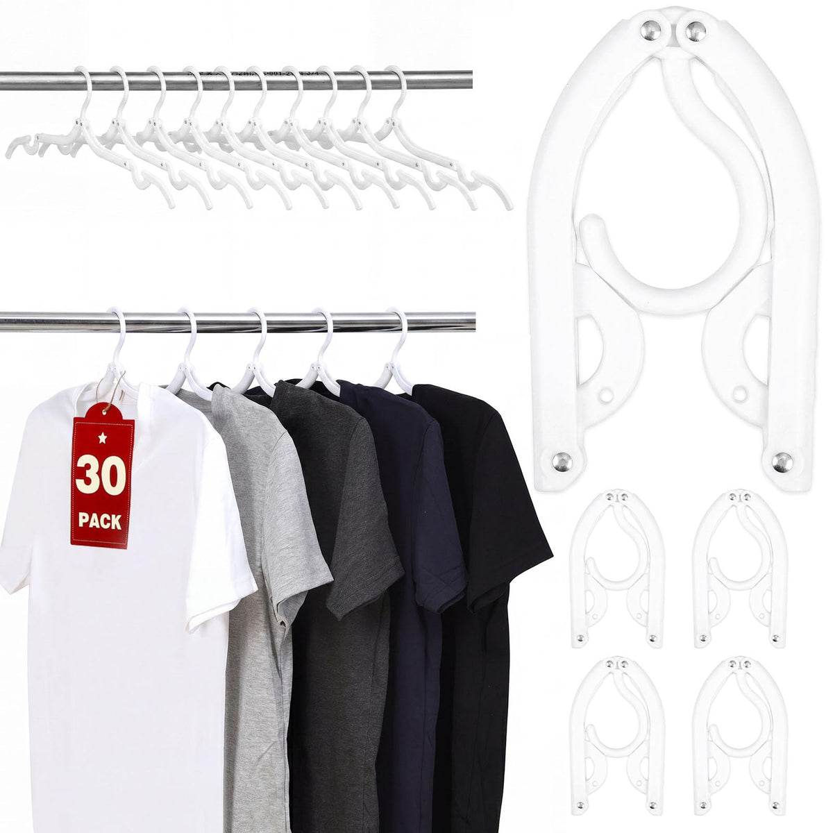 Travel Hangers, Cruise Ship Essentials Foldable Plastic Hangers Travel Essentials, Portable Cruises Must Haves, for Suitcase, RV Camping Airplane