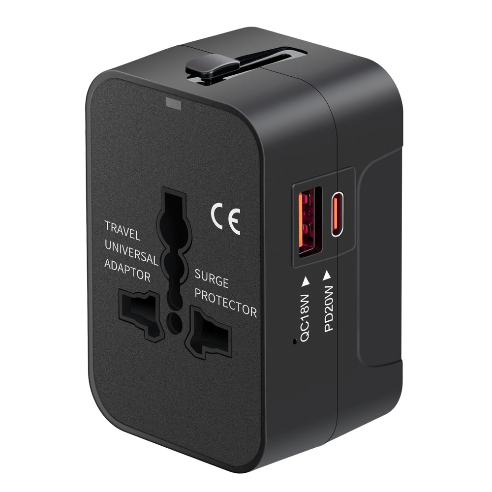 Universal Travel Adapter with USB-C for USA, EU, UK & AUS