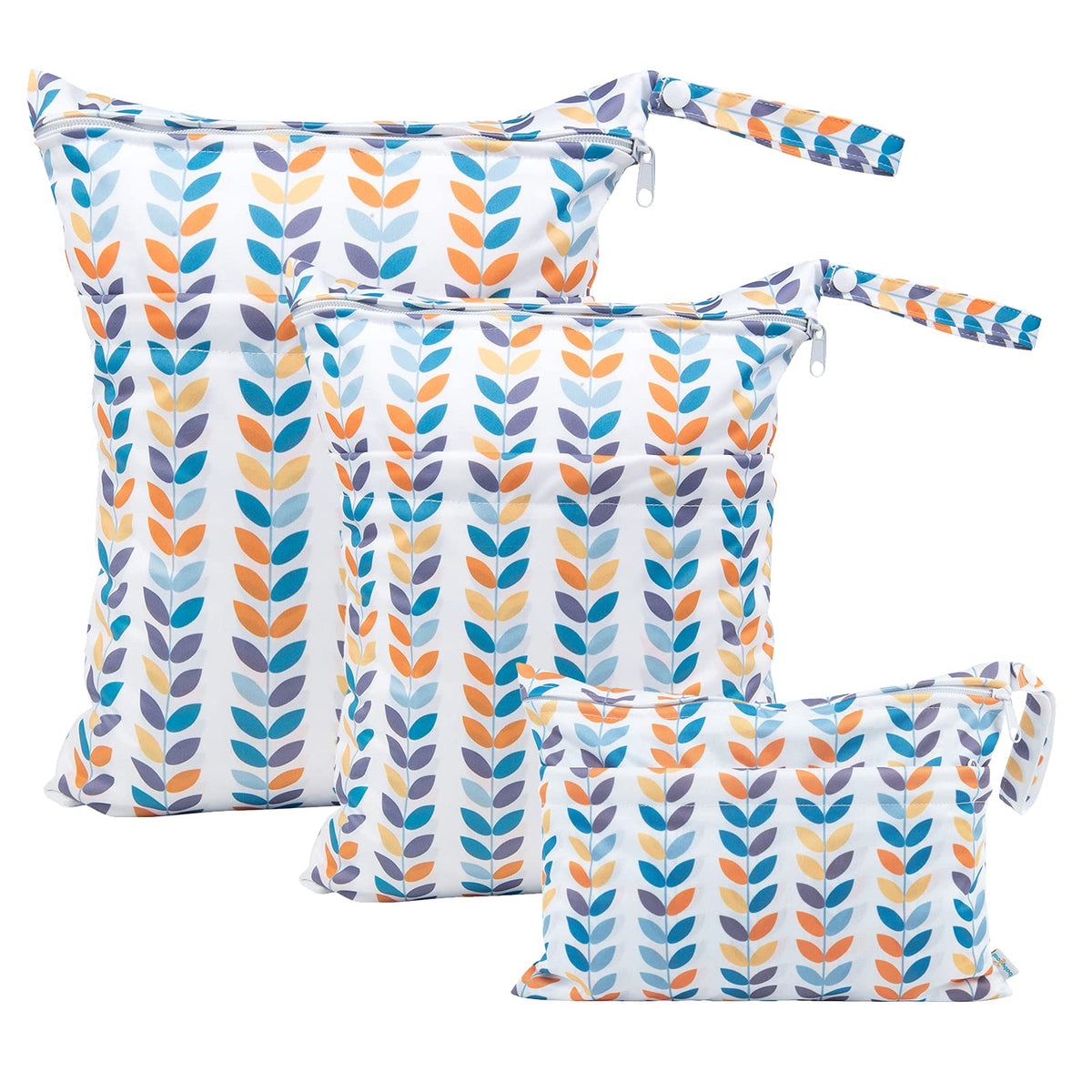 babygoal Wet Dry Bags for Baby Cloth Diapers, Washable Travel Bags, Beach, Pool, Gym Bag for Swimsuits & Wet Clothes with Two Zippered Pockets