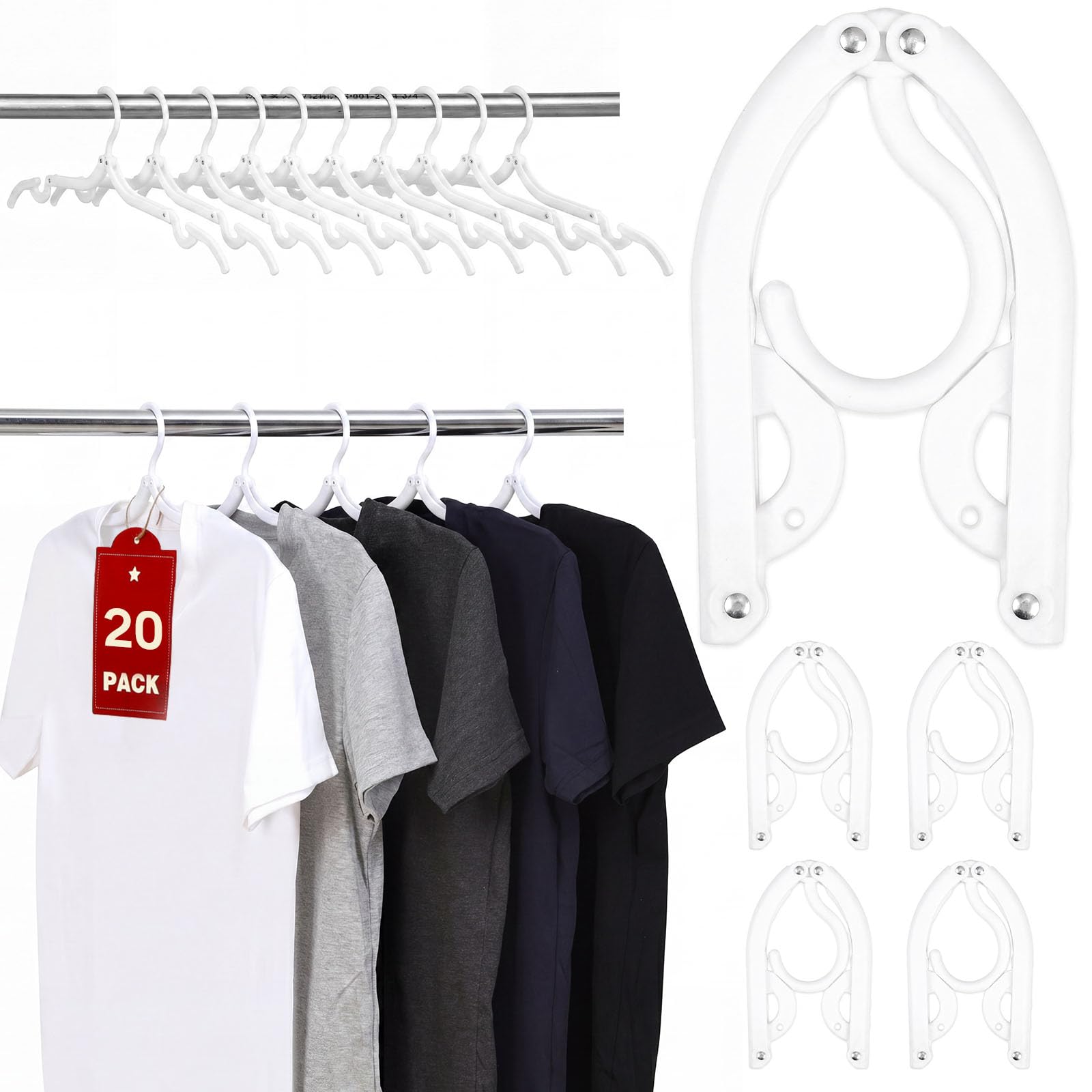 Travel Hangers, Cruise Ship Essentials Foldable Plastic Hangers Travel Essentials, Portable Cruises Must Haves, for Suitcase, RV Camping Airplane