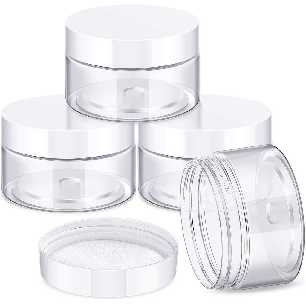 Patelai 4 Pcs Plastic Jars Wide Mouth with Lids