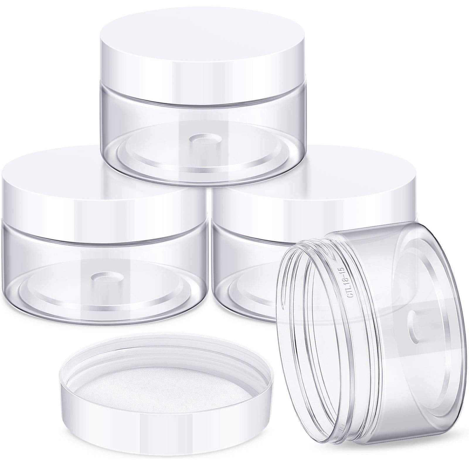 Patelai 4 Pcs Plastic Jars Wide Mouth with Lids