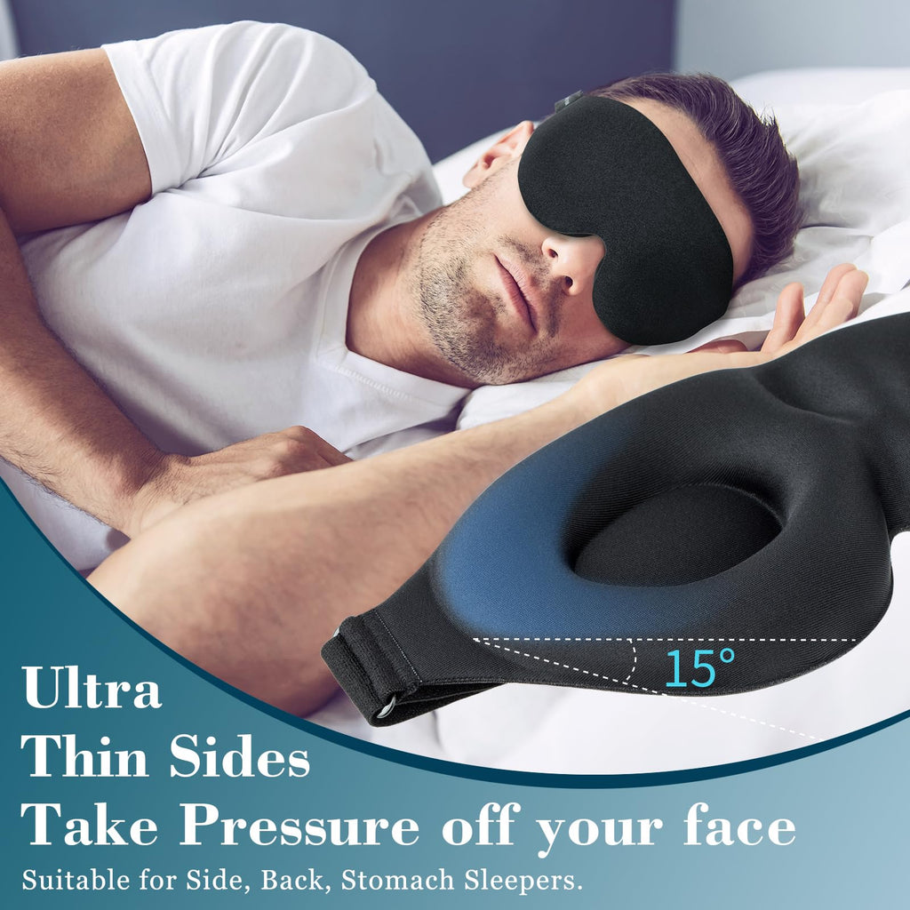 ZGGCD Sleep Mask for Side Sleeper, Light Blocking Sleeping Eye Mask for Women Men, 3D Contoured Cup Night Blindfold, Luxury Eye Cover Eye Shade with Adjustable Strap for Travel, Nap