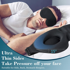 3D Contoured Light-Blocking Sleep Mask for Side Sleepers