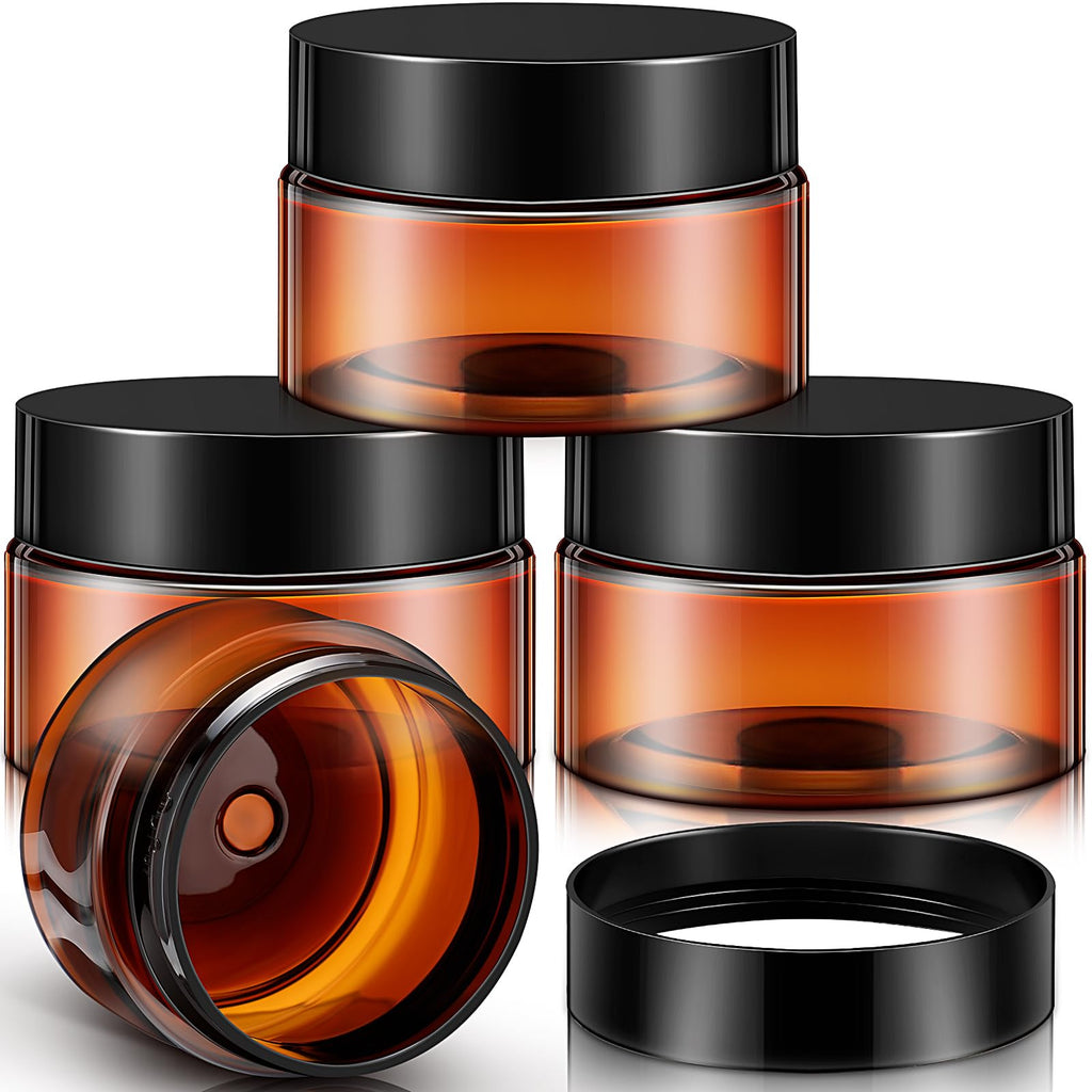 Patelai 4 Pcs Plastic Jars Wide Mouth with Lids