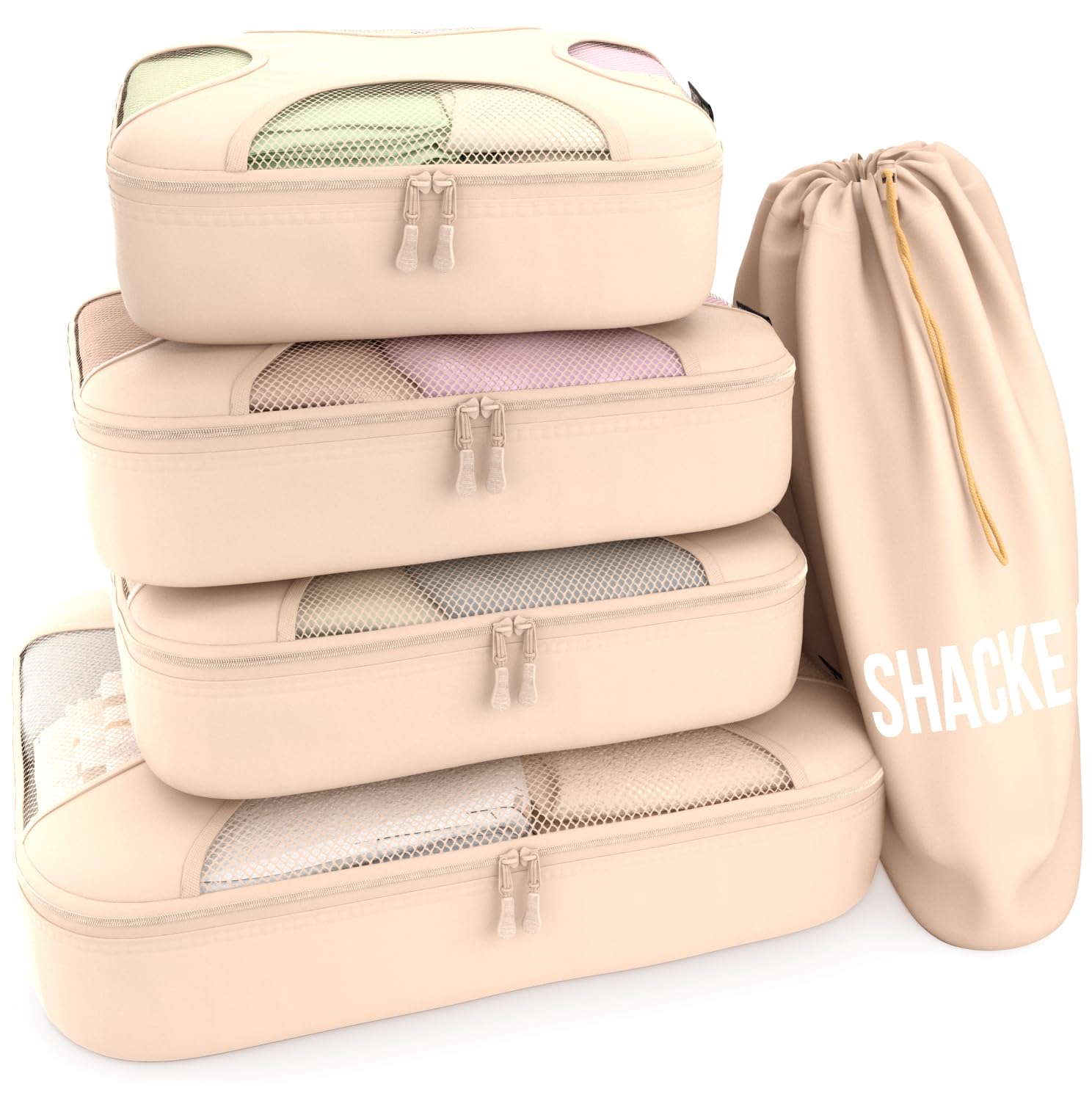 5 Set/8 Set Packing Cubes - Travel Organizers with Laundry Bag